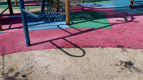 Abstract Playground Shadows on Colorful Surface