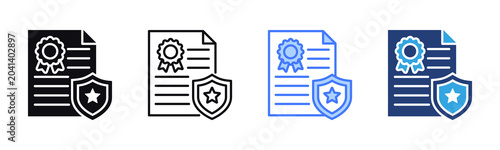 Warranty Card icon sheet multiple style collection