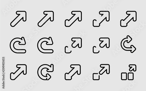 A collection of simple line icons representing business strategy, analytics, growth, and financial concepts.