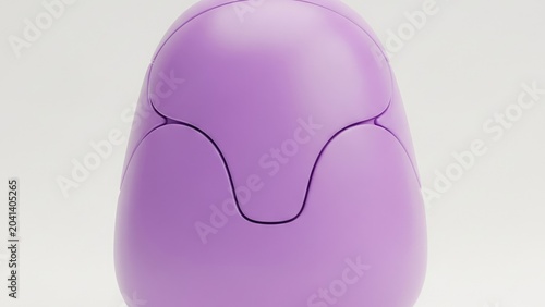 Futuristic industrial design characterized by soft curves and a sophisticated matte lavender finish.