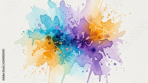 Express your creativity through a vivid explosion of color and organic watercolor textures.