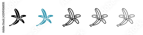 Canvas Print Peeled banana icon in flat style