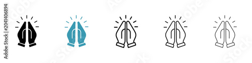 Pray icon in flat style. Basic vector symbol illustration