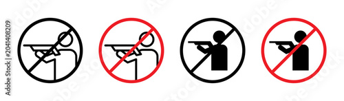 Photos Stop hunting sign in flat style. Basic vector symbol illustration