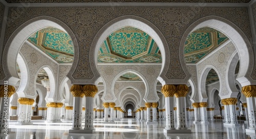 Elegant architecture with arches and columns featuring intricate details