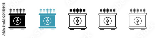 Transformer icon in flat style. Basic vector symbol illustration