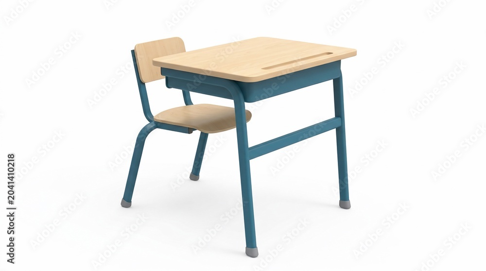 Fototapeta premium School desk and chair furniture.