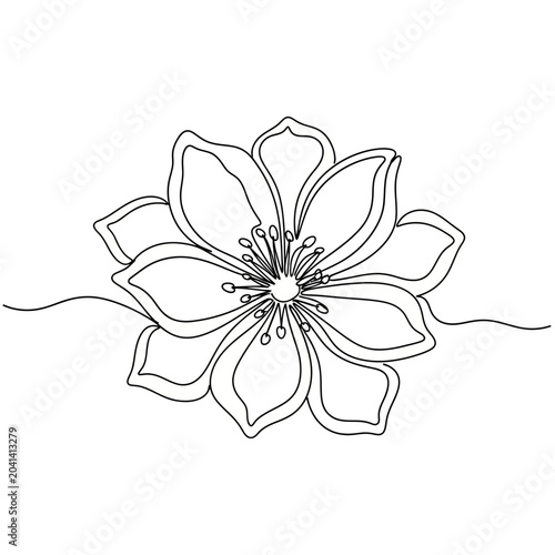 Minimalist flower line art illustration, elegant floral design