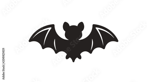 Photos Black silhouette of a flying bat.