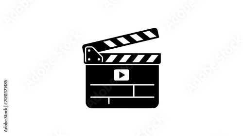 Black film clapper board icon.