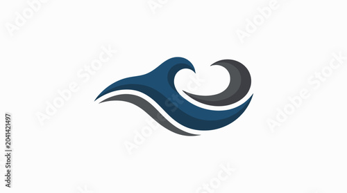 Blue and gray wave logo symbol.
