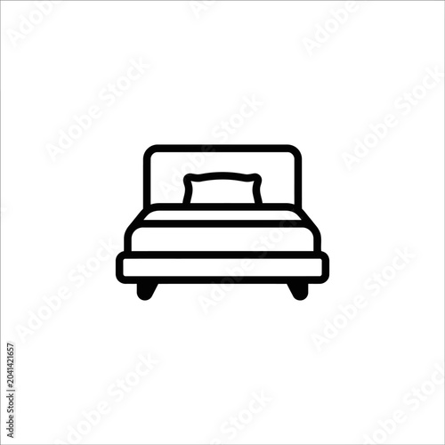 Simple line art of a bed.