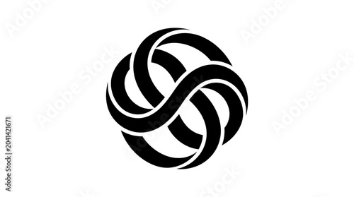 Black and white twisted loop design.
