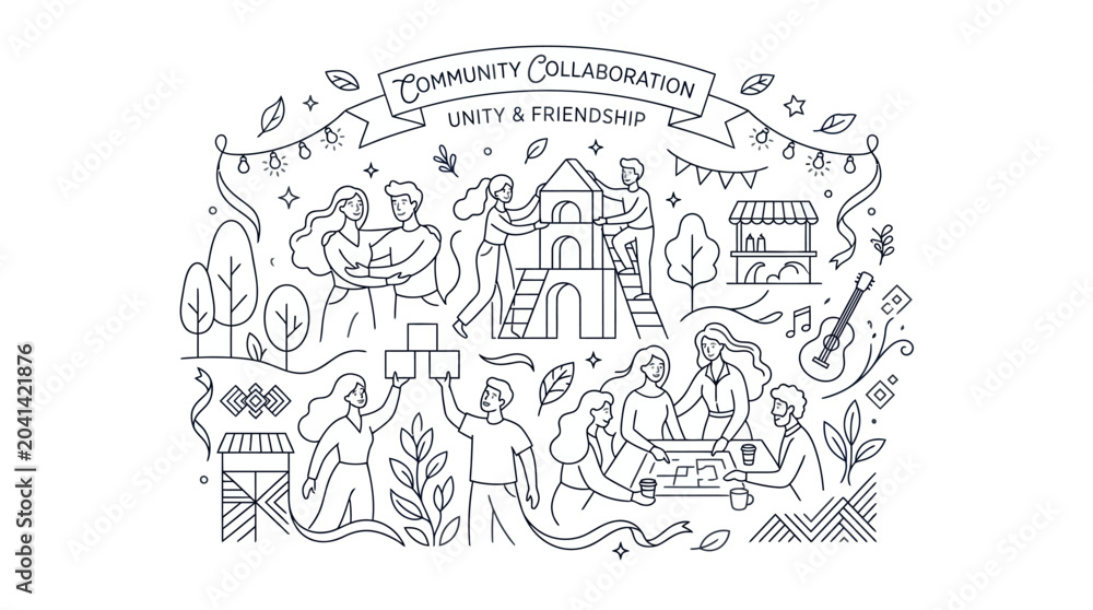 Obraz premium Community collaboration illustrating unity and friendship