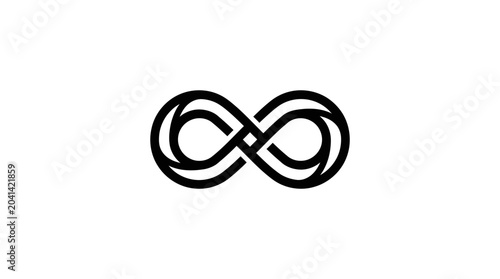 Infinity symbol on white background.