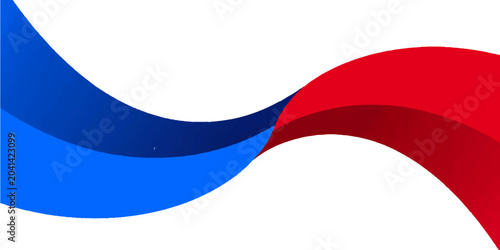 Foto Abstract blue background with red and blue ribbon paint design featuring nationa