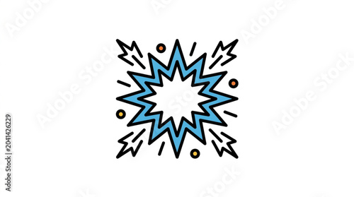 Vászonkép Blue Starburst Explosion Graphic Element.