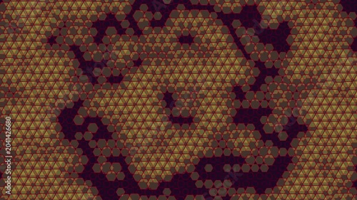 High quality seamless looping animation of hex pulse. Perfect for backgrounds, VJ loops, presentations, and modern abstract visual needs. Featuring a vibrant colorful and yellow color palette.