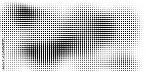 Foto Set of halftone dots gradient pattern texture isolated on white background