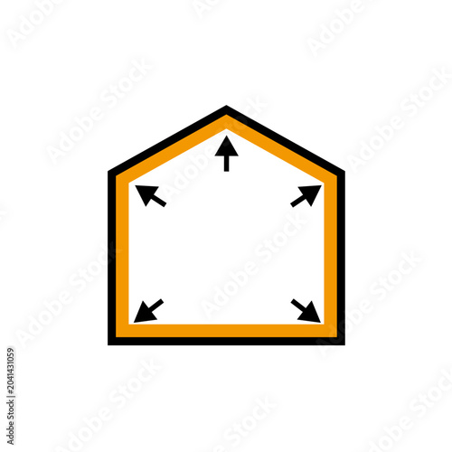 高気密で高断熱な住宅の性能や省エネ効果を表す家アイコンイラスト