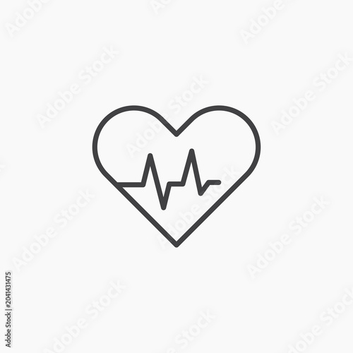 Heart rate icon isolated on white background. editable stroke icon