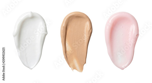 Bild auf Leinwand Skincare cream and lotion texture smears, isolated on transparent background