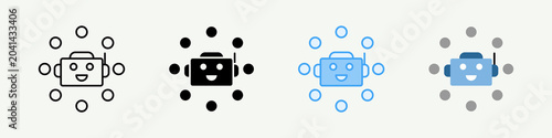 Ai Agent Coordination Single Icon Pack Multistyle