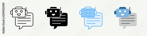 Ai Agent Communication Single Icon Pack Multistyle