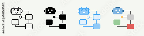 Ai Agent Workflow Single Icon Pack Multistyle
