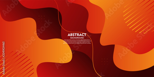 Abstract gradient red and orange wave banner background. Simple horizontal background with overlapping paper cut shapes, pattern element concept design. Vector Eps10