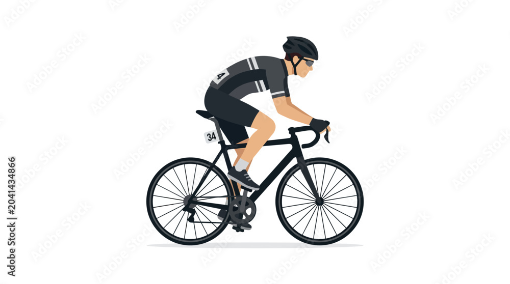 Fototapeta premium Cyclist in Action: Endurance and Speed on modern road bike