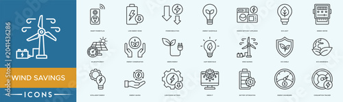 Canvastavla Wind Savings icon set