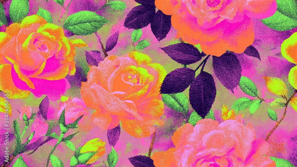 Obraz premium Vibrant floral digital art
