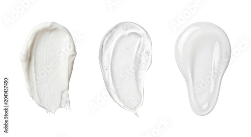 Tableau sur toile Cosmetic liquid cream gel and serum swatches, isolated on transparent background