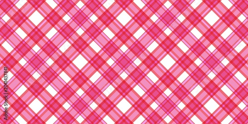 Seamless red and pink diagonal plaid pattern  background.