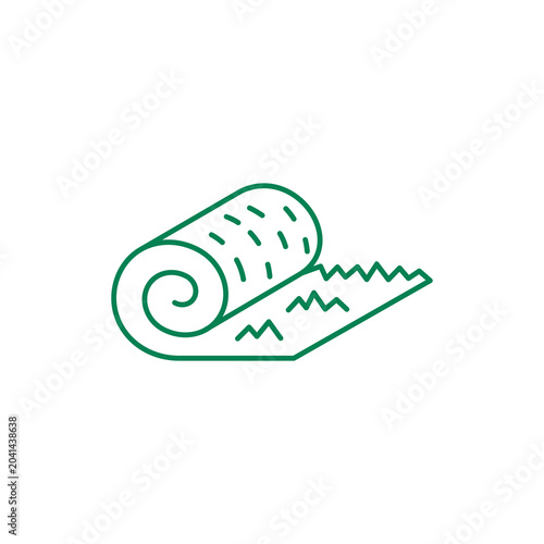 Artificial grass roll vector icon. Artificial turf logo vector.