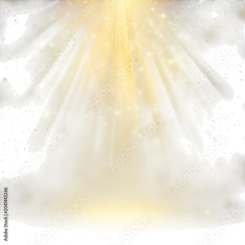 Sun rays shining through clouds in sky