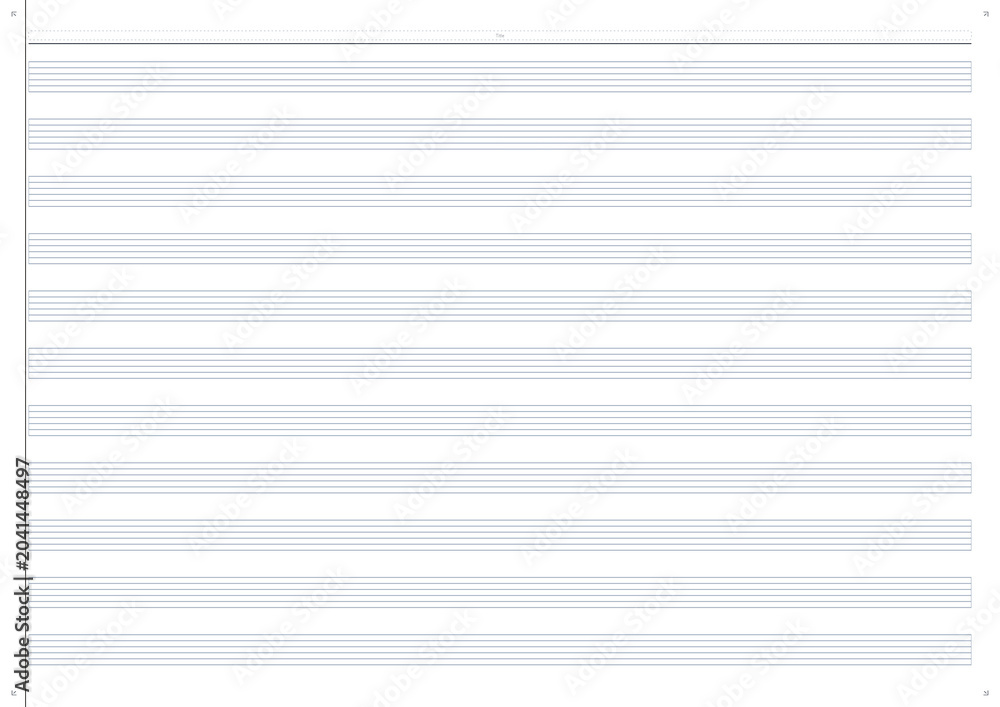Fototapeta premium Blank Cornell notes template with horizontal lines for writing