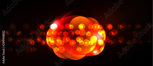 Bild auf Leinwand Bright orange glow dominates dark background