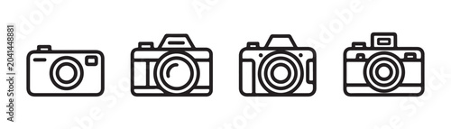 Camera icon vector set. digital photo camera pictogram symbol. photography sign illustration.