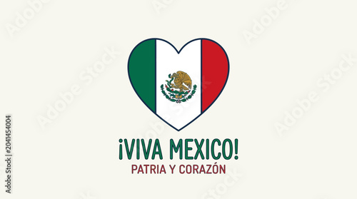 Heart-shaped design featuring Mexican flag elements