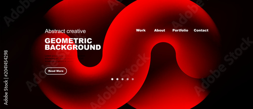 Schilderij op canvas Red abstract shapes dominate dark background