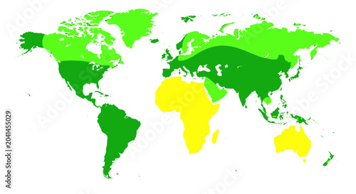 Εκτύπωση καμβά World Map with Colorful Continents Display.
