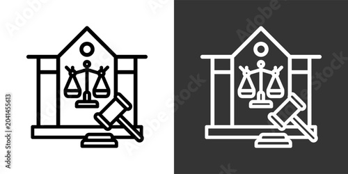 Photos Litigation Black And White Multiple Style Icon Set Collection Pack Vector Illust
