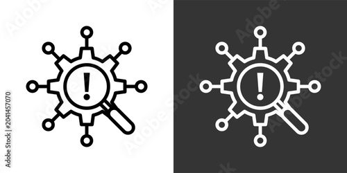 Root Cause Black And White Multiple Style Icon Set Collection Pack Vector Illustration 
