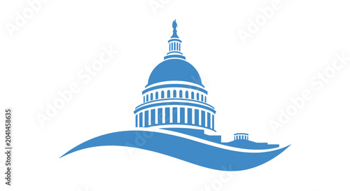 Принти на полотні US Capitol Building Icon Logo Design.