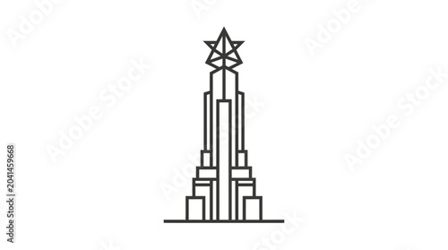 Φωτογραφία Iconic skyscraper silhouette with star on top