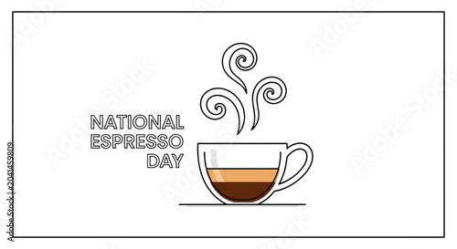 Cuadro en lienzo Illustration of Espresso Cup Celebrating National Day