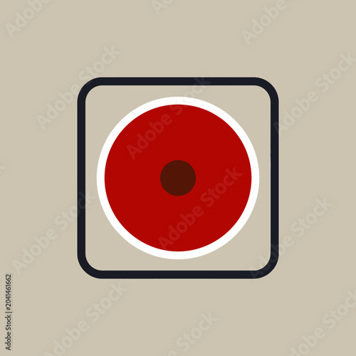 A simple red circle icon centered on a neutral background square