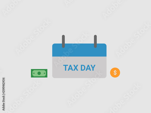 A flat design icon representing Tax Day